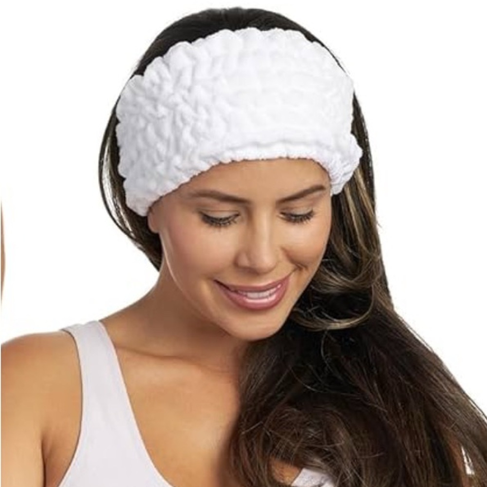 TURBIE BAND Light Gray 100% Cotton Hair Band Facial Makeovers Beauty Routine Spa